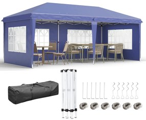 Tenda Dobrável 585x295x270 cm com 4 Paredes Laterais Amovíveis Tenda d
