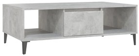 Mesa de centro 103,5x60x35 cm contraplacado cinzento cimento