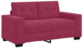 Sofá Loveseat vidaXL Vermelho Vinho 120 cm de Veludo