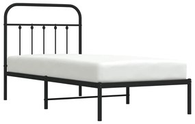 Estrutura de cama com cabeceira 90x190 cm metal preto