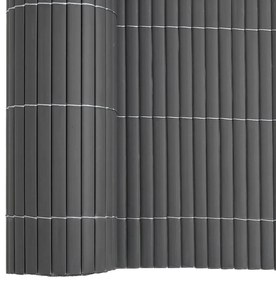 Cerca de jardim dupla face cinzento 1,8x3 m PVC