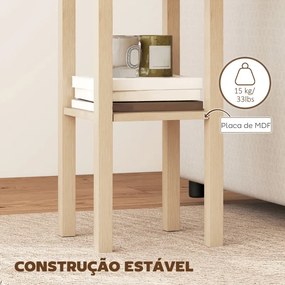 Mesa de Apoio com Gaveta e Prateleira de Armazenamento Estilo Moderno 30x30x75 cm Madeira
