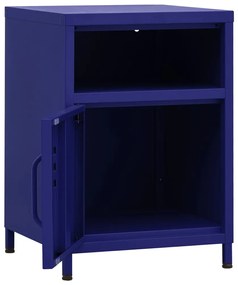 Mesa de cabeceira 35x35x51 cm aço azul-marinho