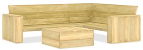 2 pcs conjunto móveis jardim madeira de pinho impregnada