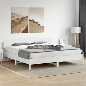 vidaXL Cama sem colchão 200x200 cm madeira de pinho maciça branco