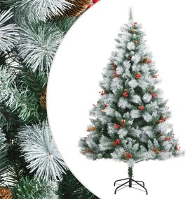 vidaXL Árvore de Natal artificial articulada c/ pinhas e bagas 240 cm