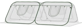 Outsunny Estufa de jardim Pop-up com 4 portas portátil bolsa de transporte para plantas Flores Aço 240x120x75 cm Branco | Aosom Portugal