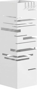 HOMCOM Suporte para Guarda Chuva Metálico com 4 Ganchos e Bandeja de Recolha de Gotas Removível  15,5x15,5x49 cm Branco | Aosom Portugal