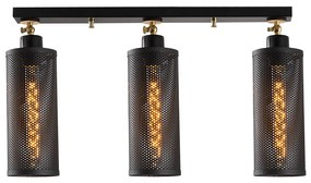 Candeeiro de Teto Amasra – Preto e Dourado – 66 x 10 cm