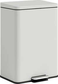 HOMCOM Lixeira de Cozinha 20 L em Metal, Lixeira com Pedal, Tampa com Fechamento Suave, Creme | Aosom Portugal