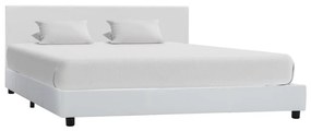 284764 vidaXL Estrutura de cama 120x200 cm couro artificial branco