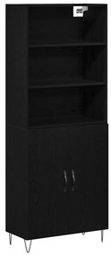 vidaXL Buffet Carvalho Preto 69.5x34x180 cm Madeira Engenharia