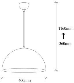 Candeeiro de Teto Sivani – Preto e Dourado – Diâmetro 40 cm, Altura 11