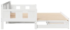 Sofá-cama com gavetão e gavetas sem colchão 90x190 cm branco