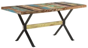 Mesa de jantar 160x80x76 cm madeira recuperada maciça