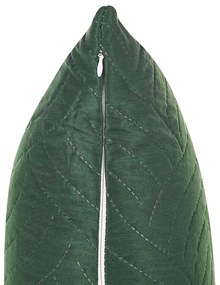 Colcha com relevo e duas almofadas verdes 220 x 240 cm BABAK Beliani