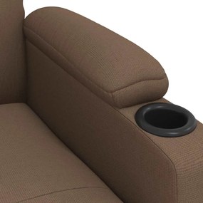 Poltrona de massagens reclinável tecido castanho