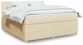 Cama com molas/colchão 180x200 cm tecido cor creme