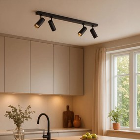 Plafon moderno preto incluindo LED regulável 4 luzes - Tate