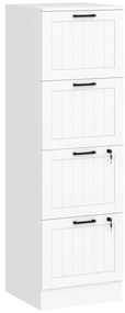Bloco de Gavetas para Escritório com 2 Gavetas para Escritório com Fechaduras Gavetas Suspensas para A440x40x131 cm Branco