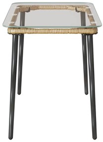 Mesa de Jardim Natural 80 x 40 x 45 cm Rattan Sintético