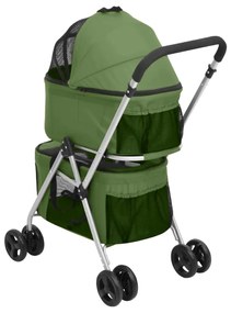 Carrinho dobrável cães 2 níveis 83x48x97 cm tecido oxford verde