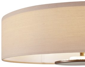 Plafon moderno branco com interior em bronze incluindo LED regulável em 3 níveis - Bredow Moderno
