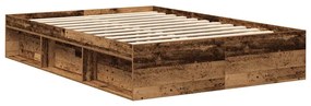 Estrutura de cama de casal 135x190 cm carvalho fumado
