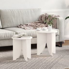 vidaXL Conjunto de Mesas de Café 2 pcs Branco 41,5 x 41,5 x 44 cm