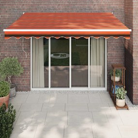 Toldo retrátil automático 3x2,5 m laranja e castanho