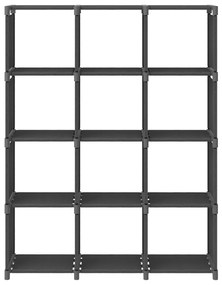 Unidade de prateleiras 12 cubos 103x30x141 cm tecido cinzento