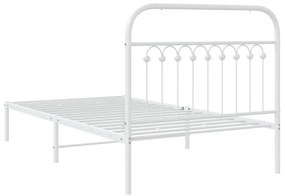 Estrutura de cama com cabeceira 100x200 cm metal branco