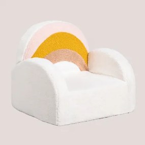 Poltrona Sainy Kids Pele De Carneiro Beige Creme - Sklum