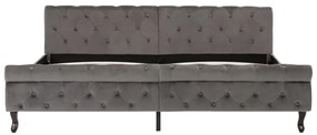 Estrutura de cama 200x200 cm veludo cinzento