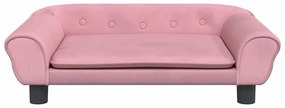 Cama para cães 70x48x22 cm veludo rosa