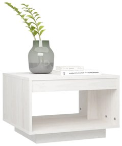 Mesa de centro 50x50x33,5 cm madeira de pinho maciça branco