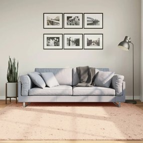 vidaXL Tapete pelo curto macio e lavável HUARTE 200x200 cm rosa-pálido