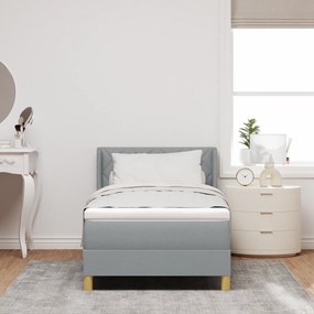 Cama Box Spring vidaXL com Colchão Cinzento-Claro 90x200 cm Tecido