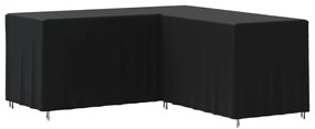 vidaXL Capa para sofá em L 215x215x80 cm 420D oxford preto