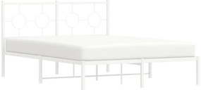 Estrutura de cama com cabeceira 135x190 cm metal branco