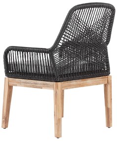 Conjunto de jardim com mesa ⌀ 90 cm e 4 cadeiras em preto OLBIA Beliani