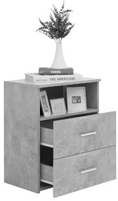 Mesas de cabeceira 2 pcs 50x32x60 cm cinzento-cimento
