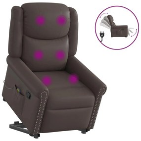 Poltrona massagens reclinável elevatória couro artificial