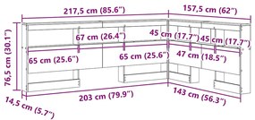 Cabeceira de armazenamento Branco 140 cm Madeira processada