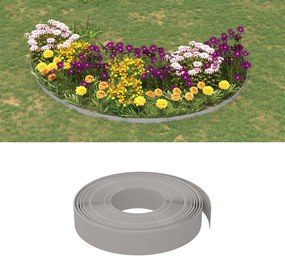 Bordas de jardim 5 pcs 10 m 10 cm polietileno cinzento