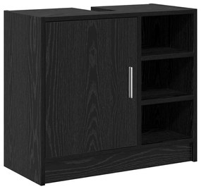 Gabinete para Pia Carvalho Preto 63x29x55 cm Madeira Engenheirada