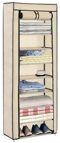 Sapateira com cobertura 57x29x162 cm tecido creme
