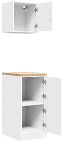 Armários de garagem 2 pcs derivados de madeira branco