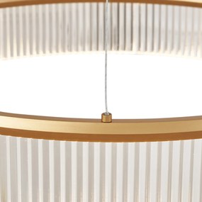 Candeeiro suspenso moderno latão 78cm incl. LED regulável em 3 níveis - Anello Chandelier Moderno