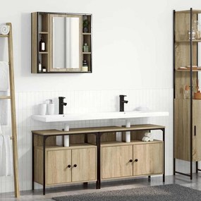 Conjunto de Armários para Banheiro 3 pcs Carvalho sonoma